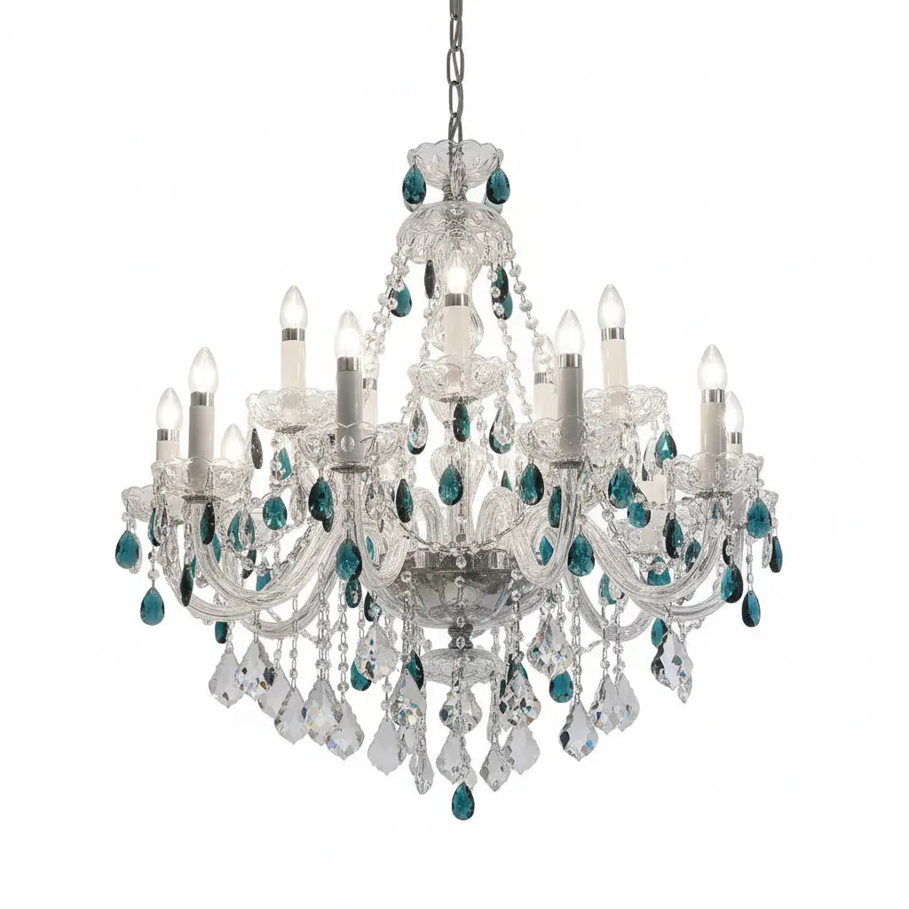 French Blue Crystal Chandelier — alternate product view 1