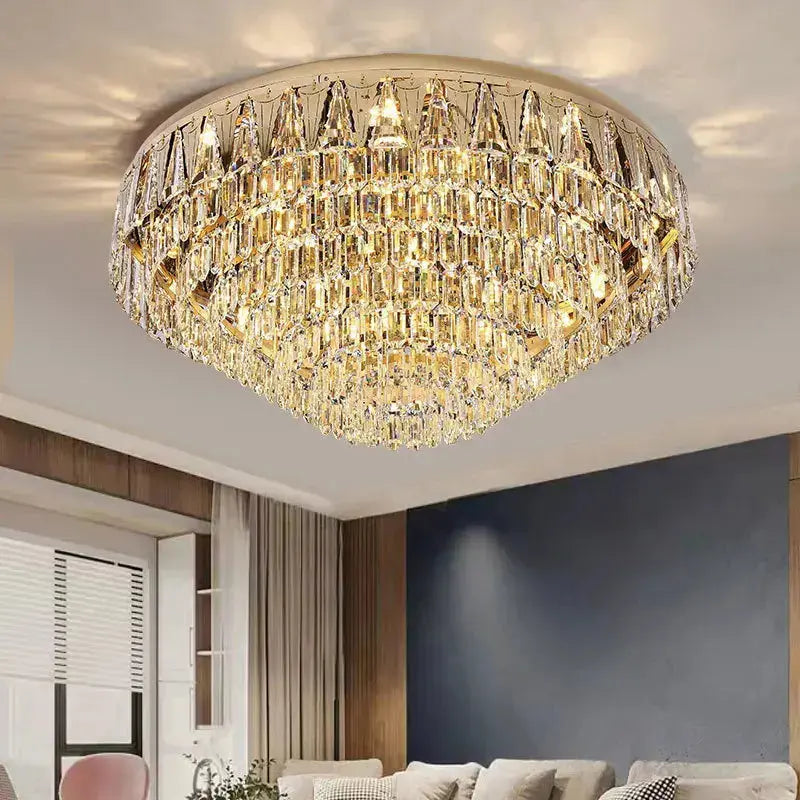 Rectangular Round Crystal Luxury Ceiling Lamp — alternate product view 2