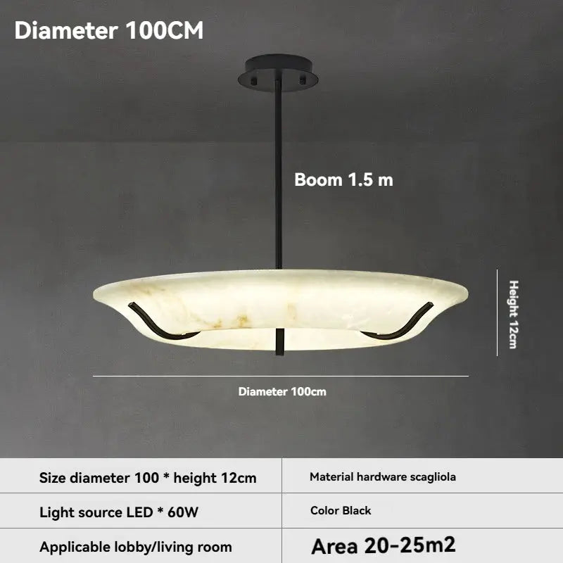 American Retro Alabaster Ring Chandelier — alternate product view 9