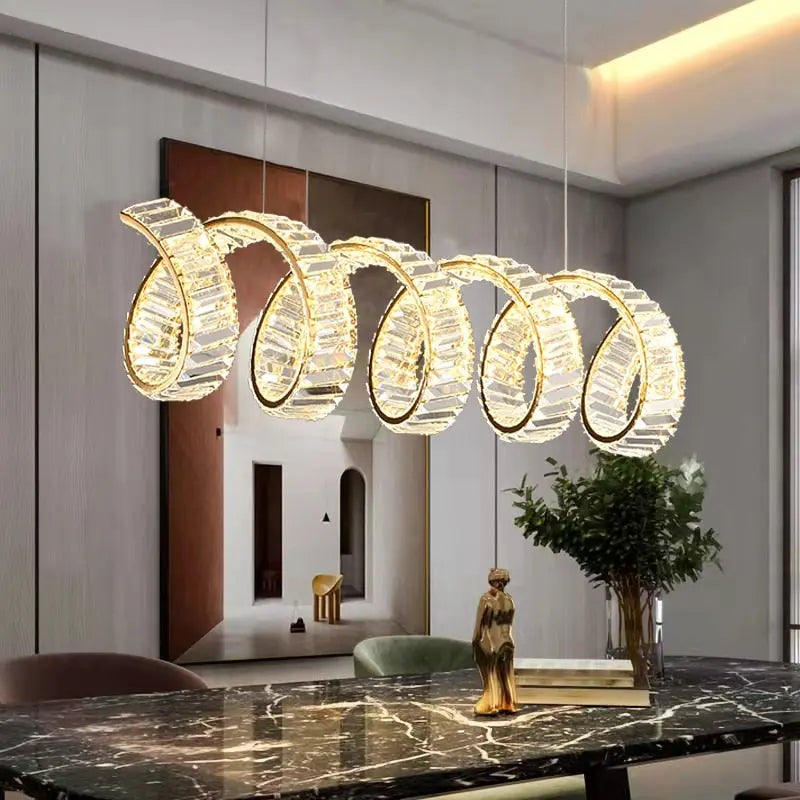 Luxury Led Wave Crystal Chandelier — alternate product view 2