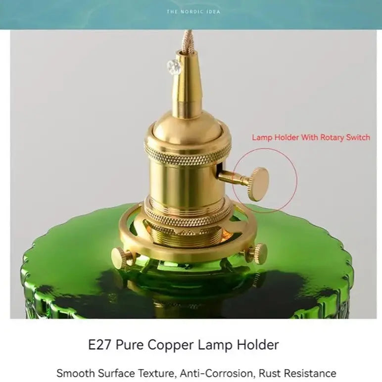 Green Glass Scandinavian Pendant Lights — alternate product view 5