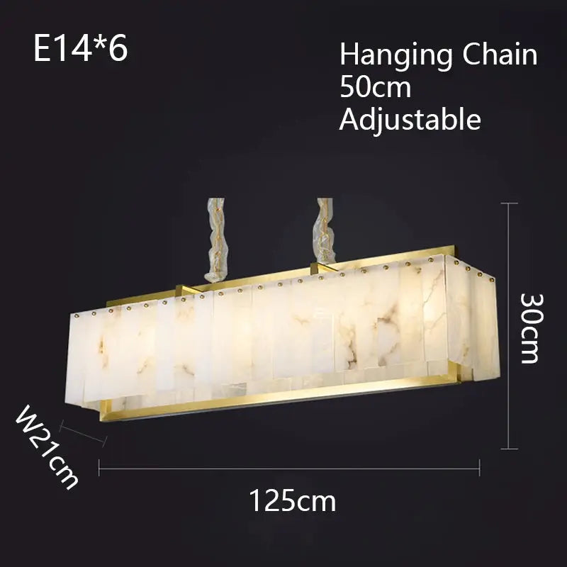 New Square Natural Marble Chandeliers — alternate product view 3