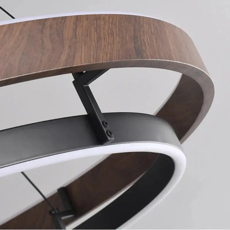 Designer Modern Wood Grain Pendant Light — alternate product view 5
