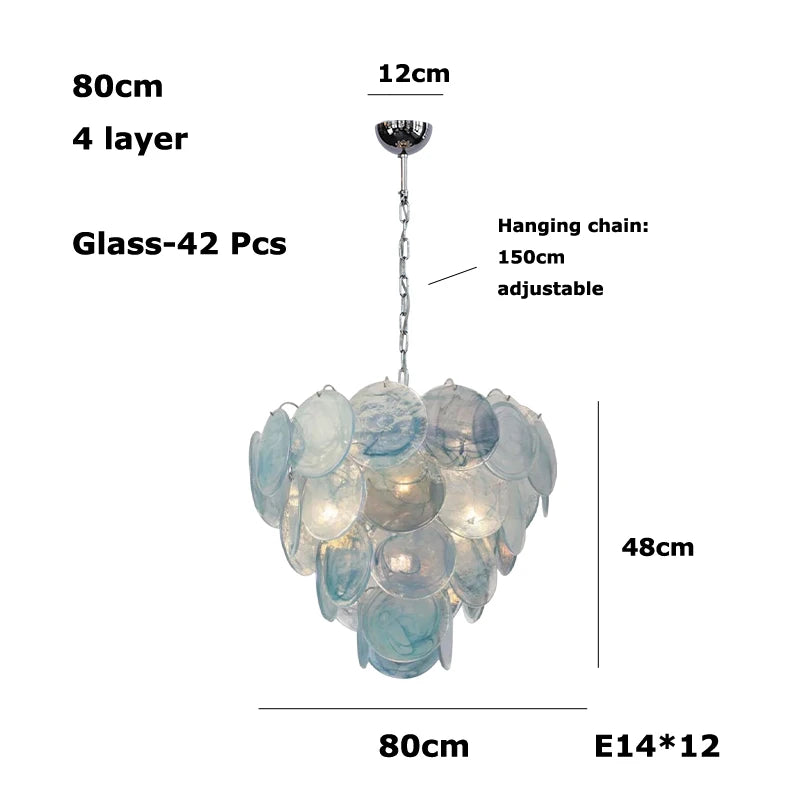 Mirella Murano-inspired Coloured Glass chandelier, product gallery image 17 of 17