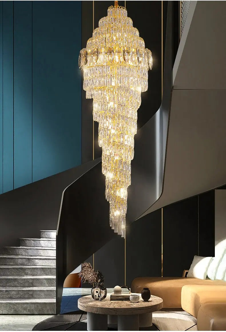Luxury High Ceiling Long Chandelier — alternate product view 6