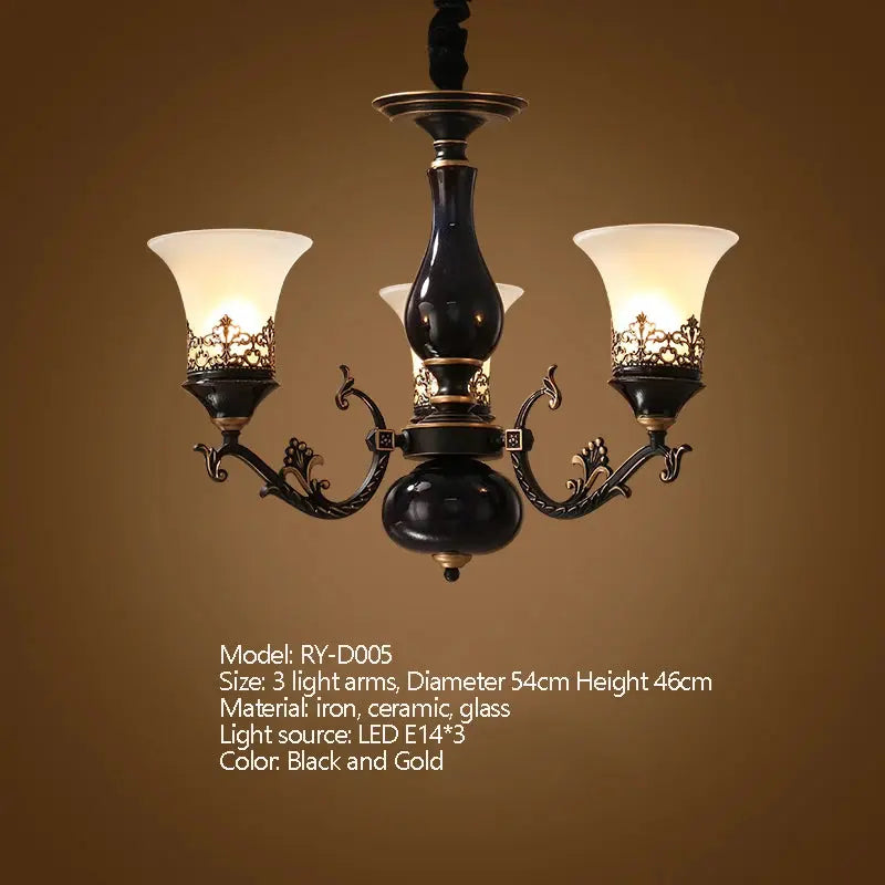 Dark Antique Ceramic Chandelier — alternate product view 8