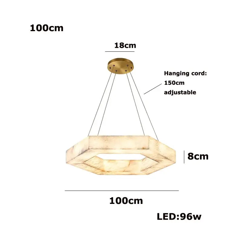 Hexagonal Alabaster Round Chandelier — alternate product view 13