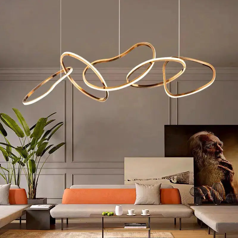 Modern Rose Gold LED Chandelier — alternate product view 5