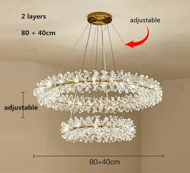 Modern Crystal Flower Pendant Chandelier — alternate product view 9