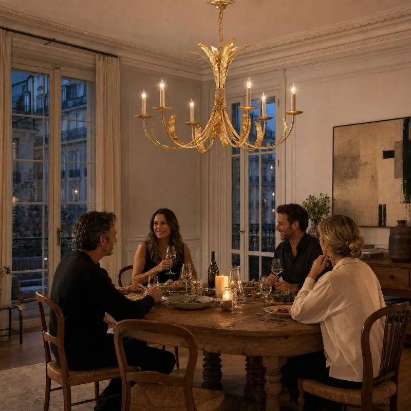 Solenne Gold Leaf Iron Pendant Light — alternate product view 3