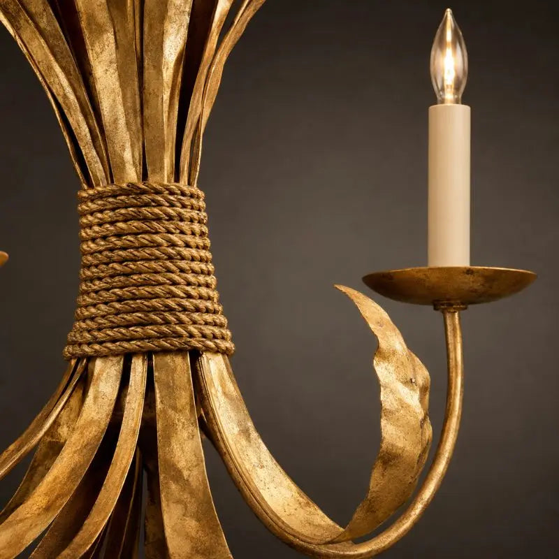 Solenne Gold Leaf Iron Pendant Light — alternate product view 5