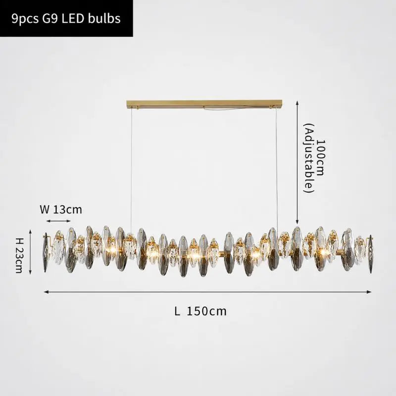 Wave Modern Crystal Designer Chandeliers — close-up design detail 2