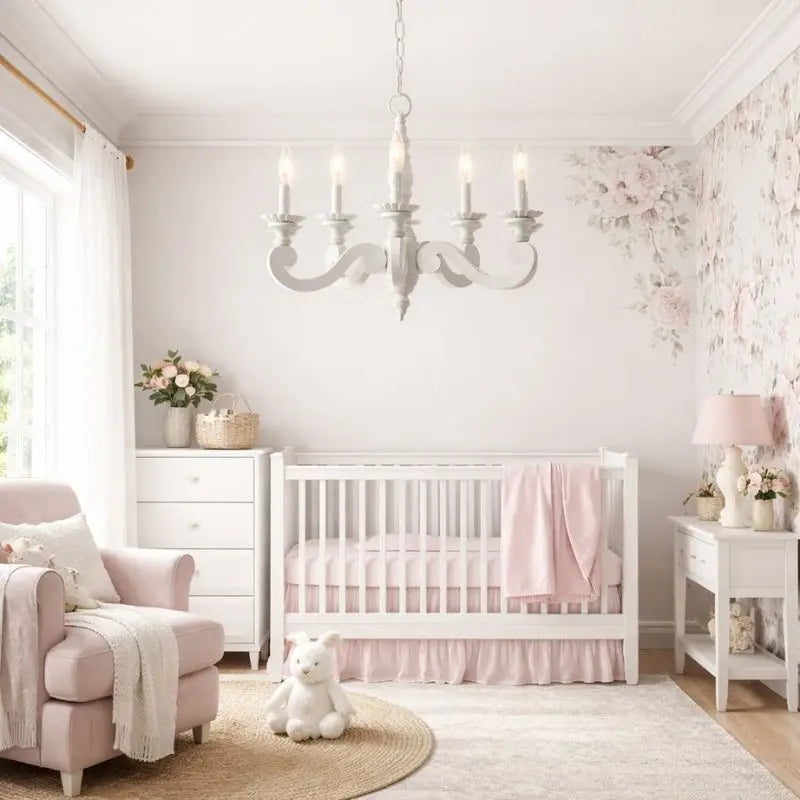 White Wood Chandeliers — product view