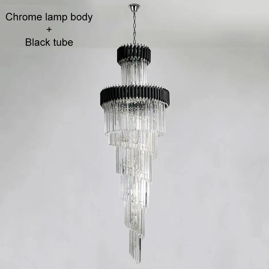 Long Black Crystal Loft Chandelier — alternate product view 15