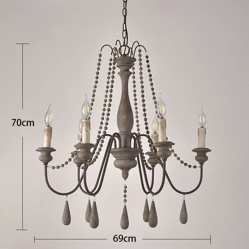 Vintage Wood Chandelier — alternate product view 5