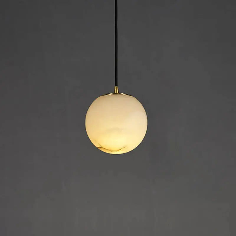 Modern Alabaster Ball Pendant — alternate product view 1