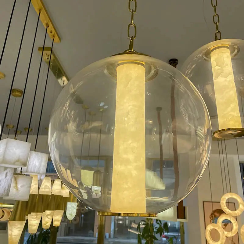 Night Atmosphere Alabaster Pendant Light — alternate product view 4