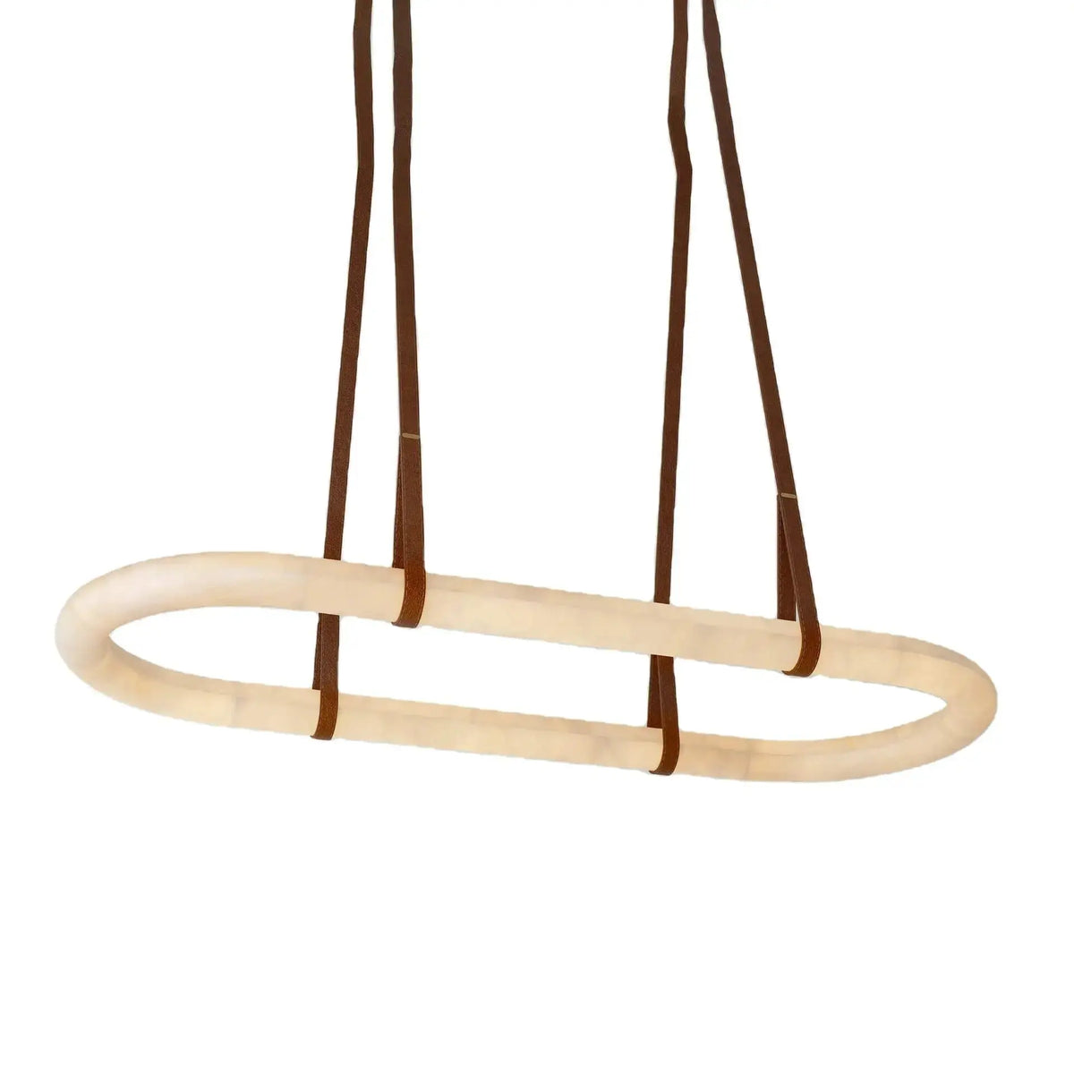 Luxury Leather Circle Marble Chandelier — alternate product view 1