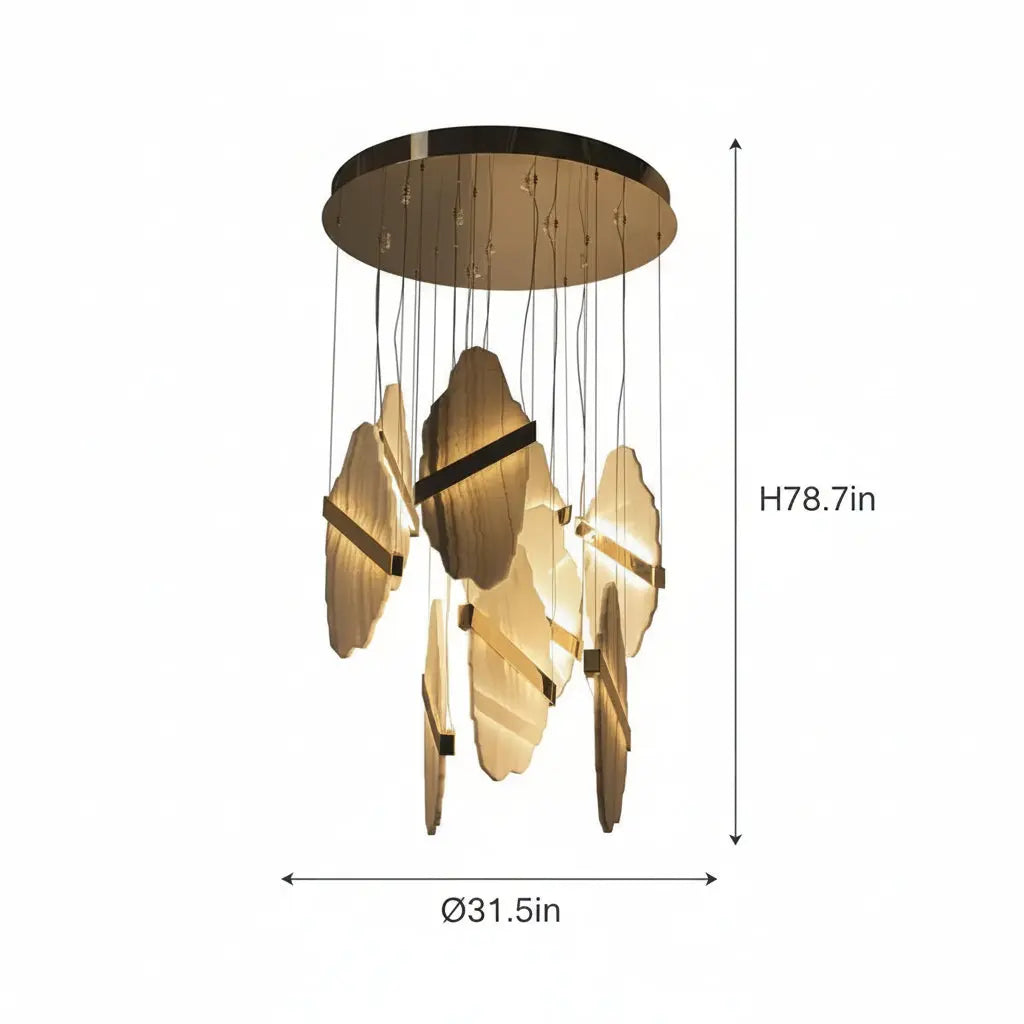 Seven Panels Modern Alabaster Pendant Light — shown in an interior setting 19