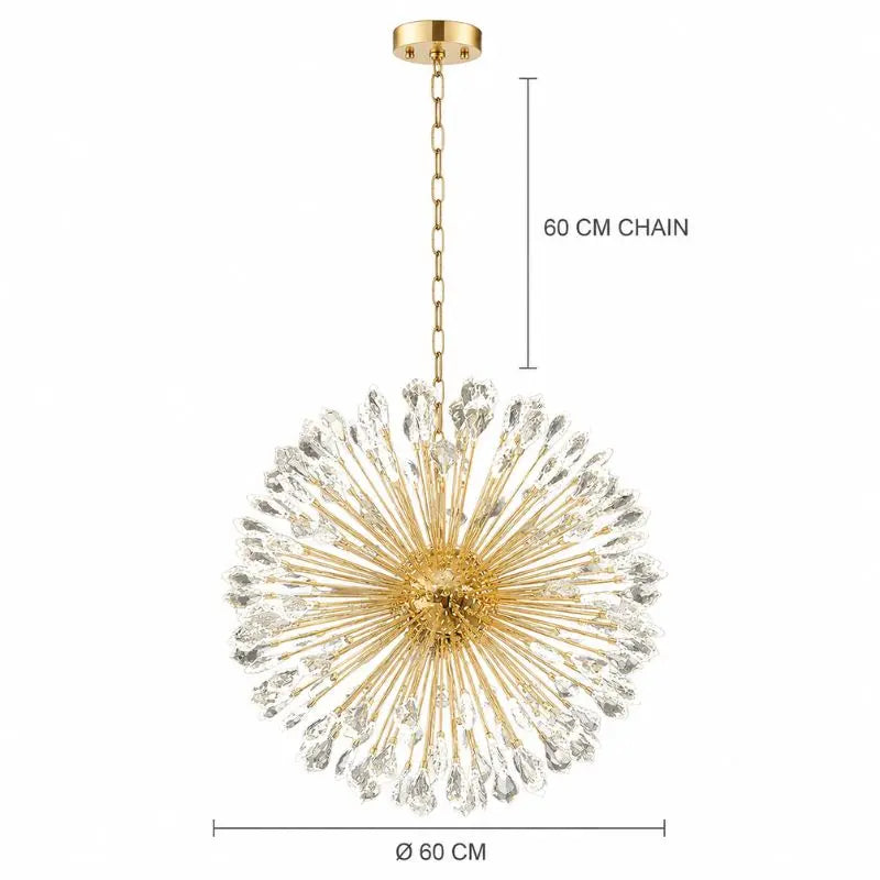 Aurelia Gold Crystal Starburst Chandelier — alternate product view 6