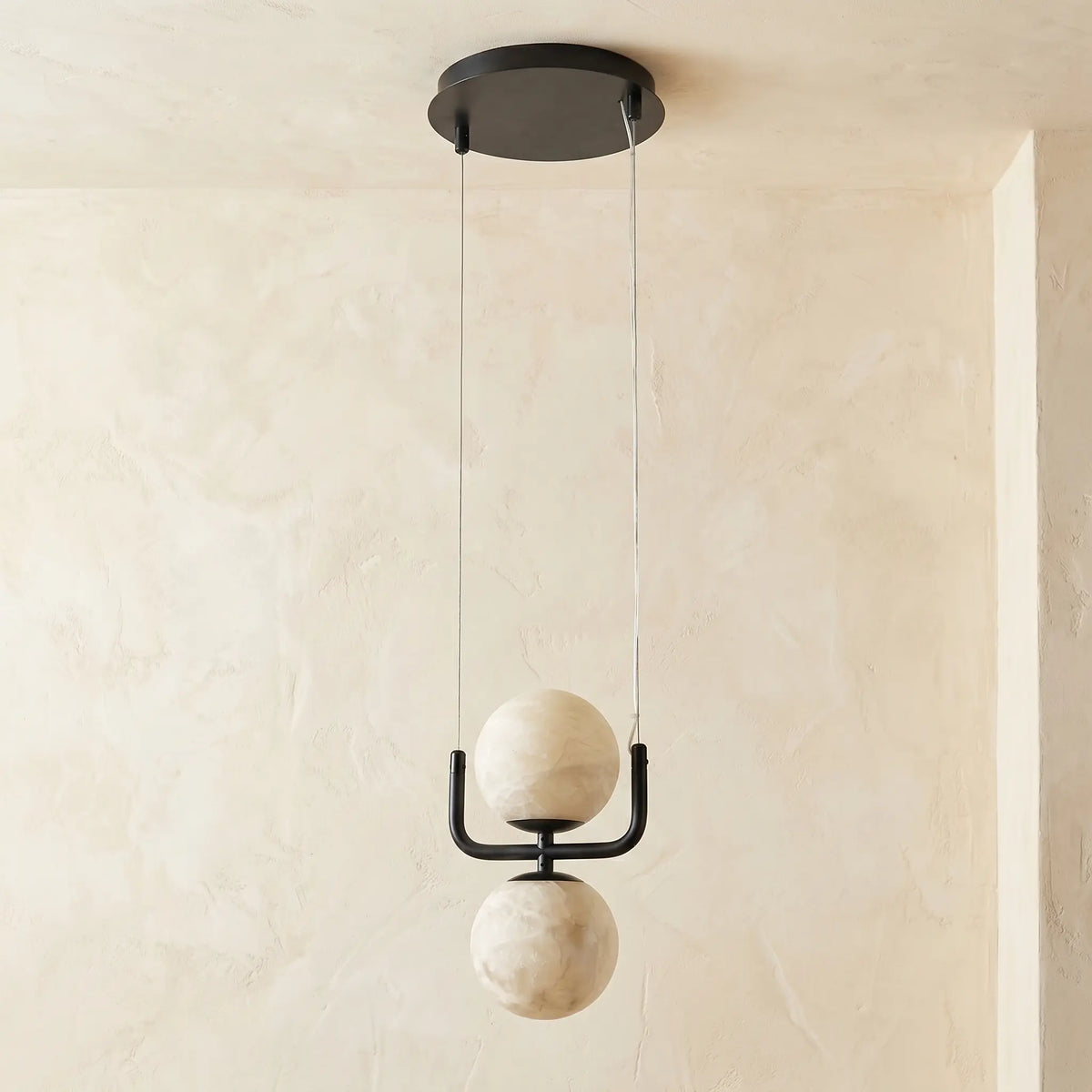 Adjustable Alabaster Lamp — illuminated view