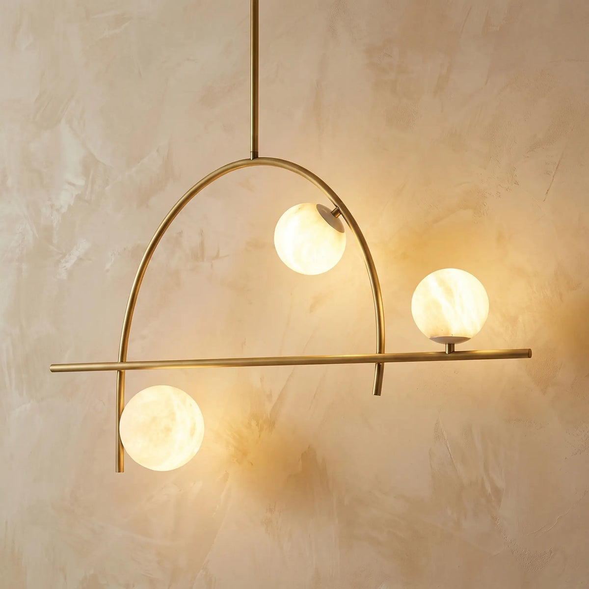 Brass Classic Alabaster Pendant Light — product view