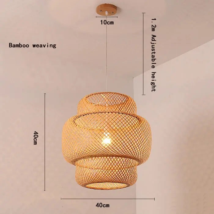 Hand-Woven Bamboo Pendant Light — alternate product view 8