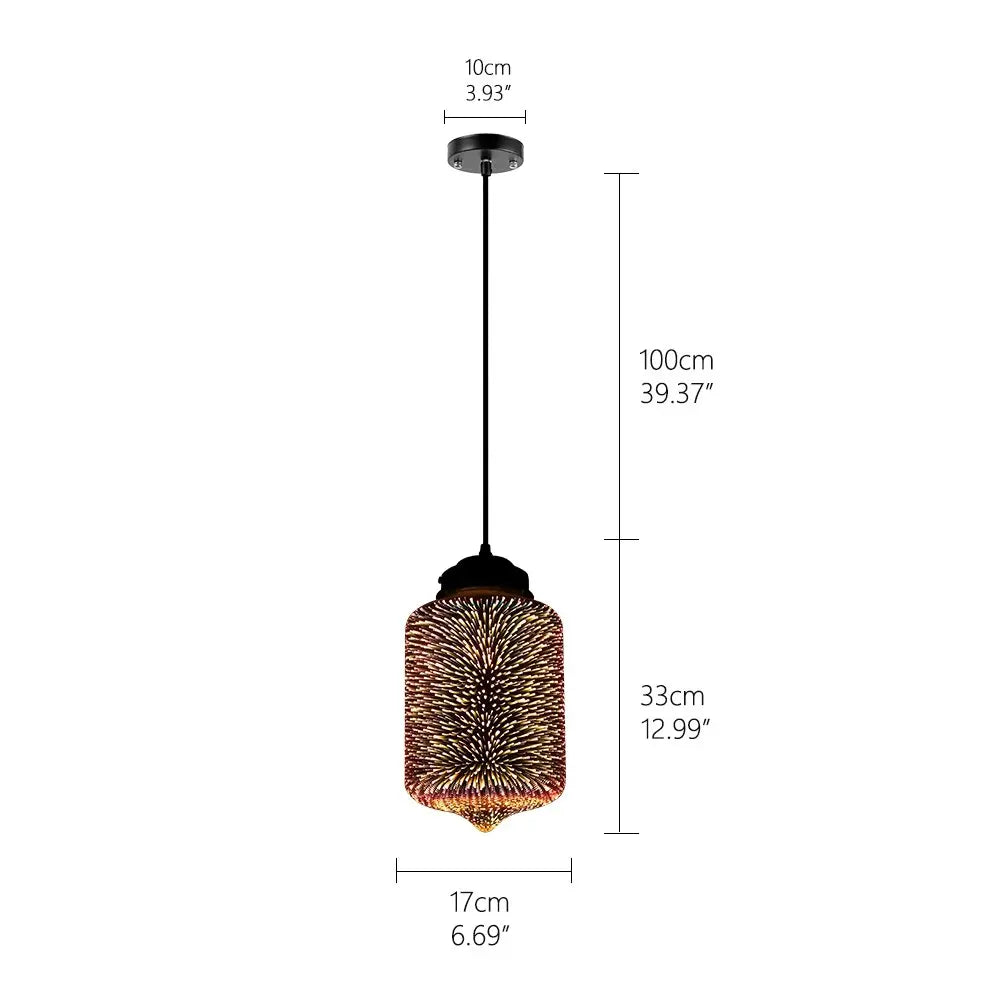 Modern 3D Colorful Pendant Lamp - C — alternate product view 4