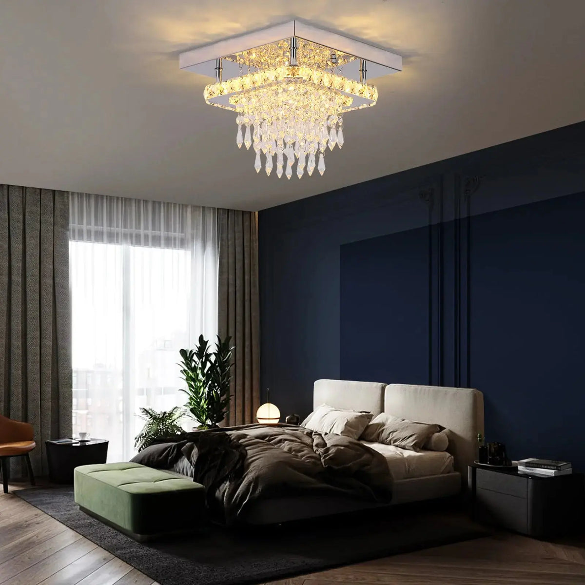 Modern Square Raindrop Ceiling Chandelier — product view