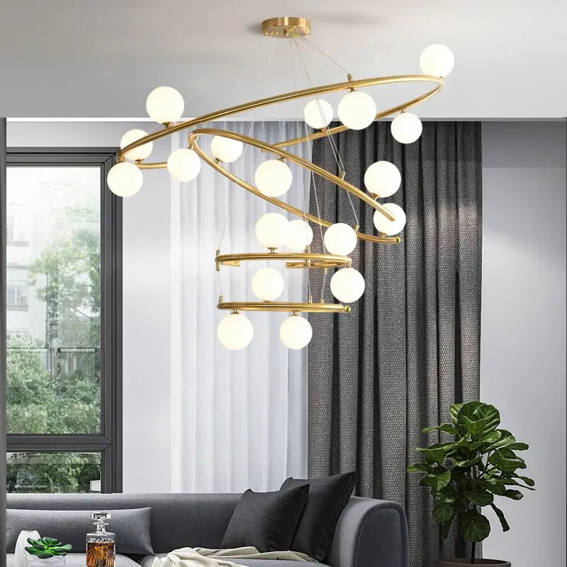 Post Modern Glass Circle Chandelier — alternate product view 7