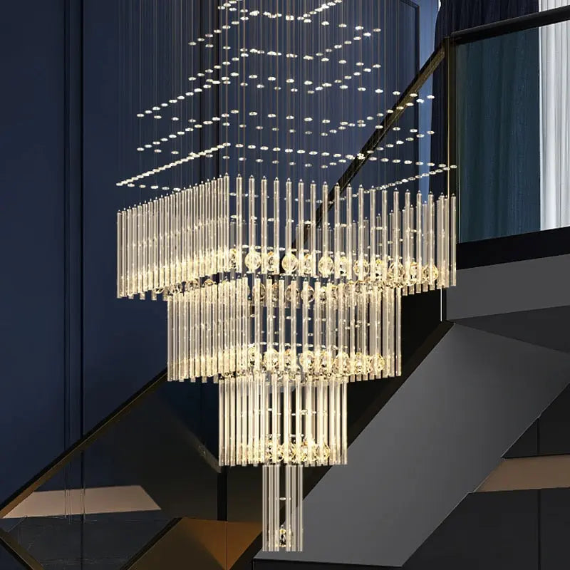 Modern Columnar Crystal Chandelier — alternate product view 4