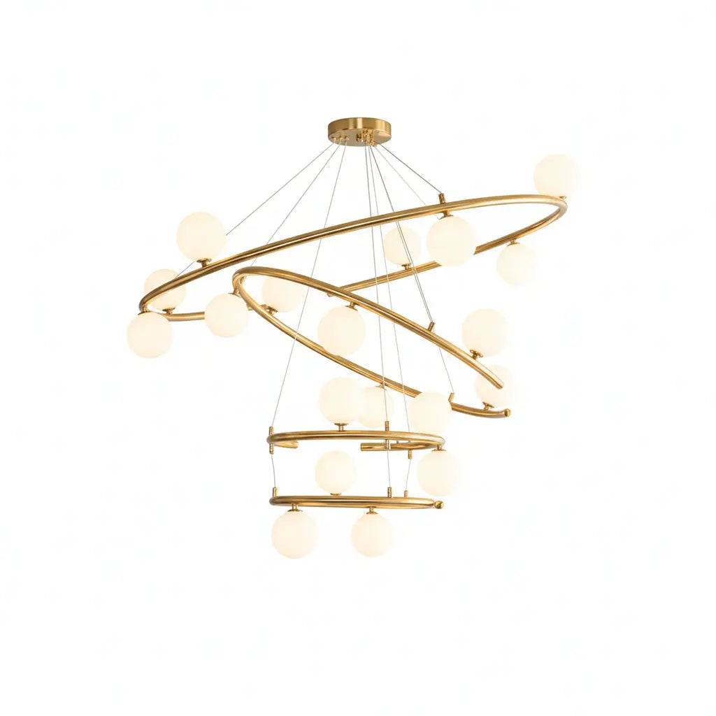 Post Modern Glass Circle Chandelier — alternate product view 1