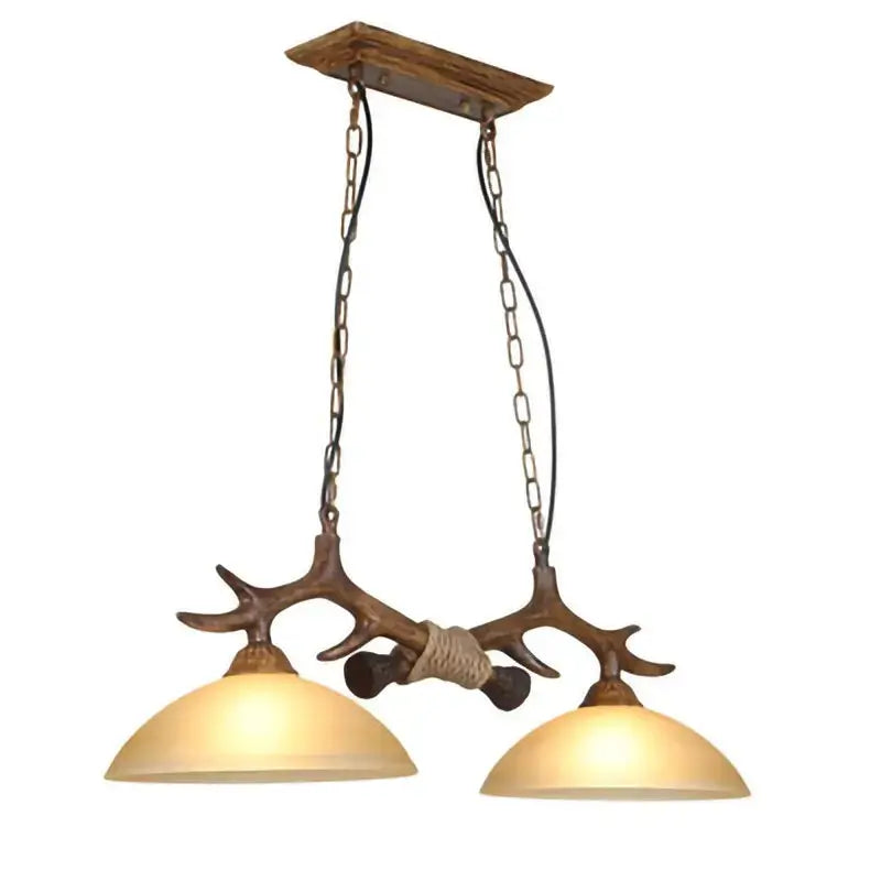 Double Retro Antler Vintage Pendat Lights — alternate product view 1