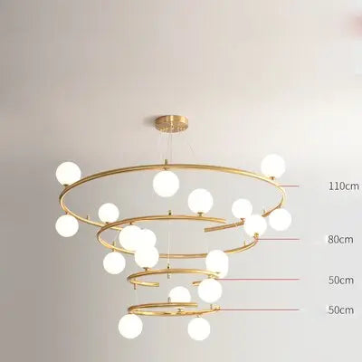 Post Modern Glass Circle Chandelier — alternate product view 6