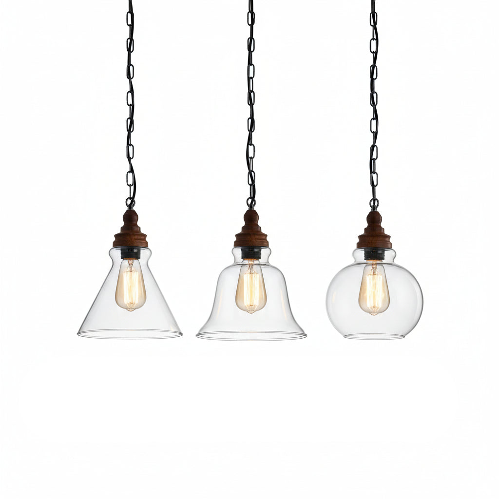 Creative Wood Single Head Pendant Lamp — product view