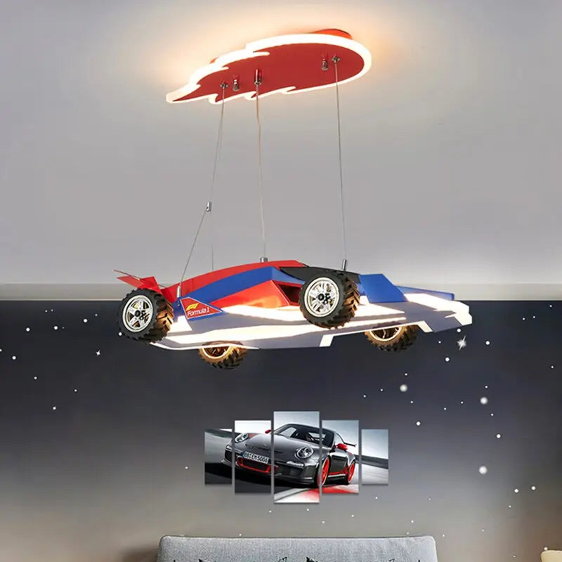 Kids Bedroom Decorative Race Car Chandelier — alternate product view 3