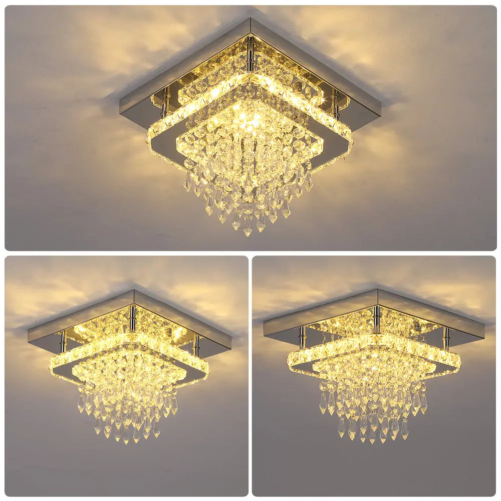 Modern Square Raindrop Ceiling Chandelier — alternate product view 7
