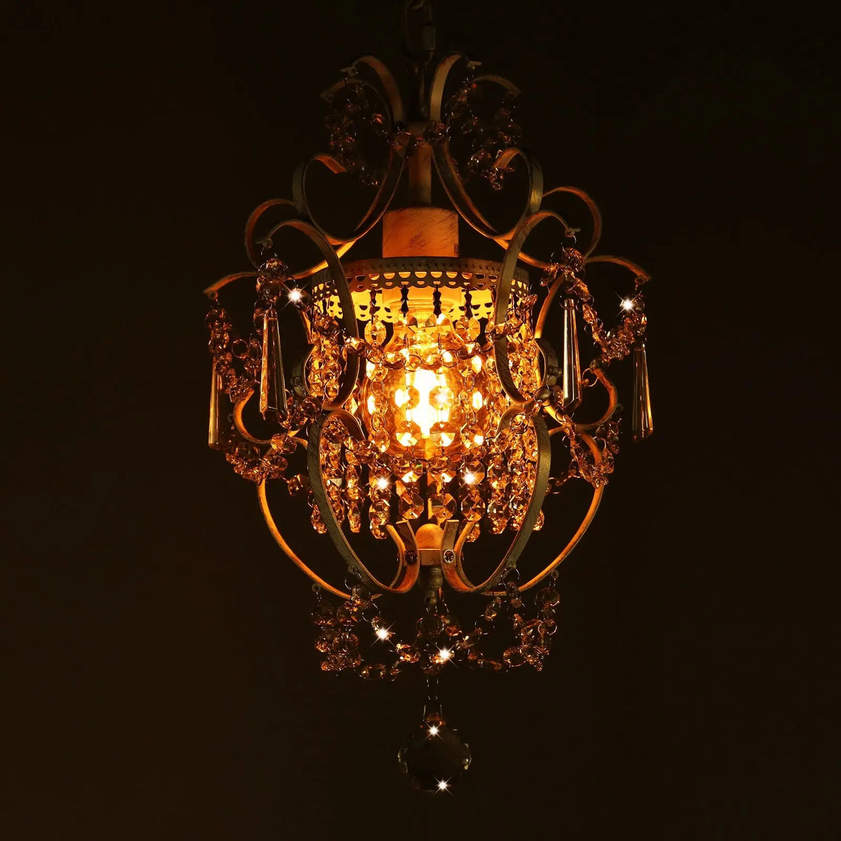 One Light Crystal White Chandelier — alternate product view 6