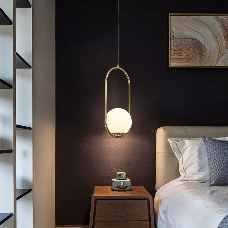 White Single Ball Pendant Chandelier — alternate product view 5