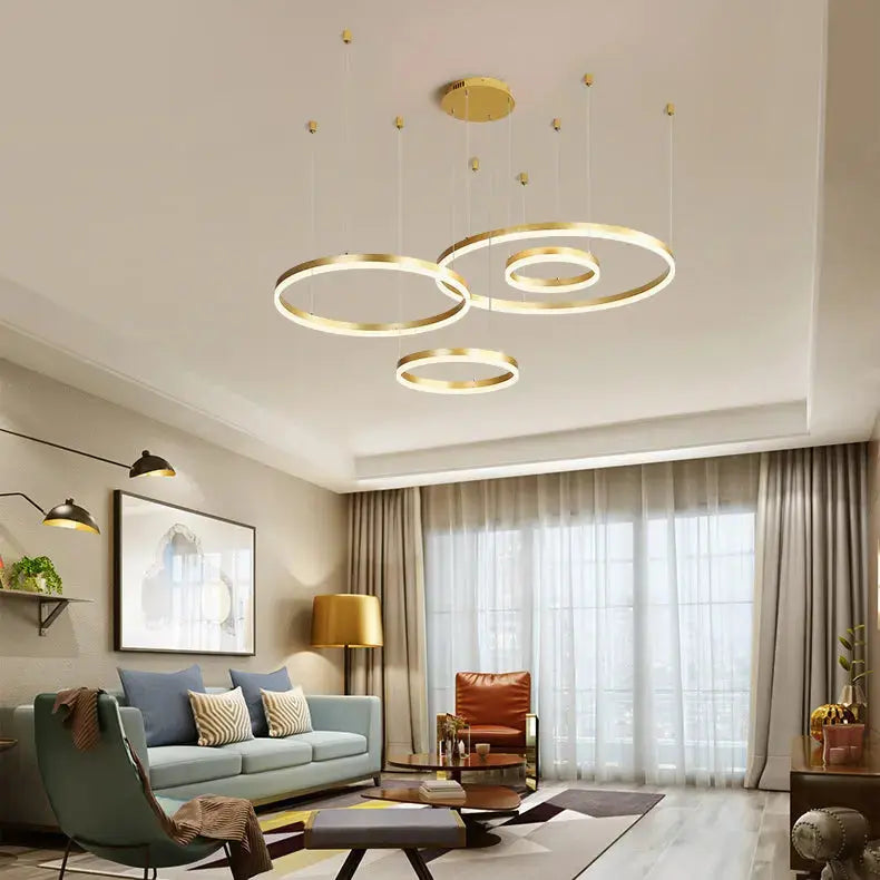Art Deco Gold Shape Pendant Led Chandelier — product view