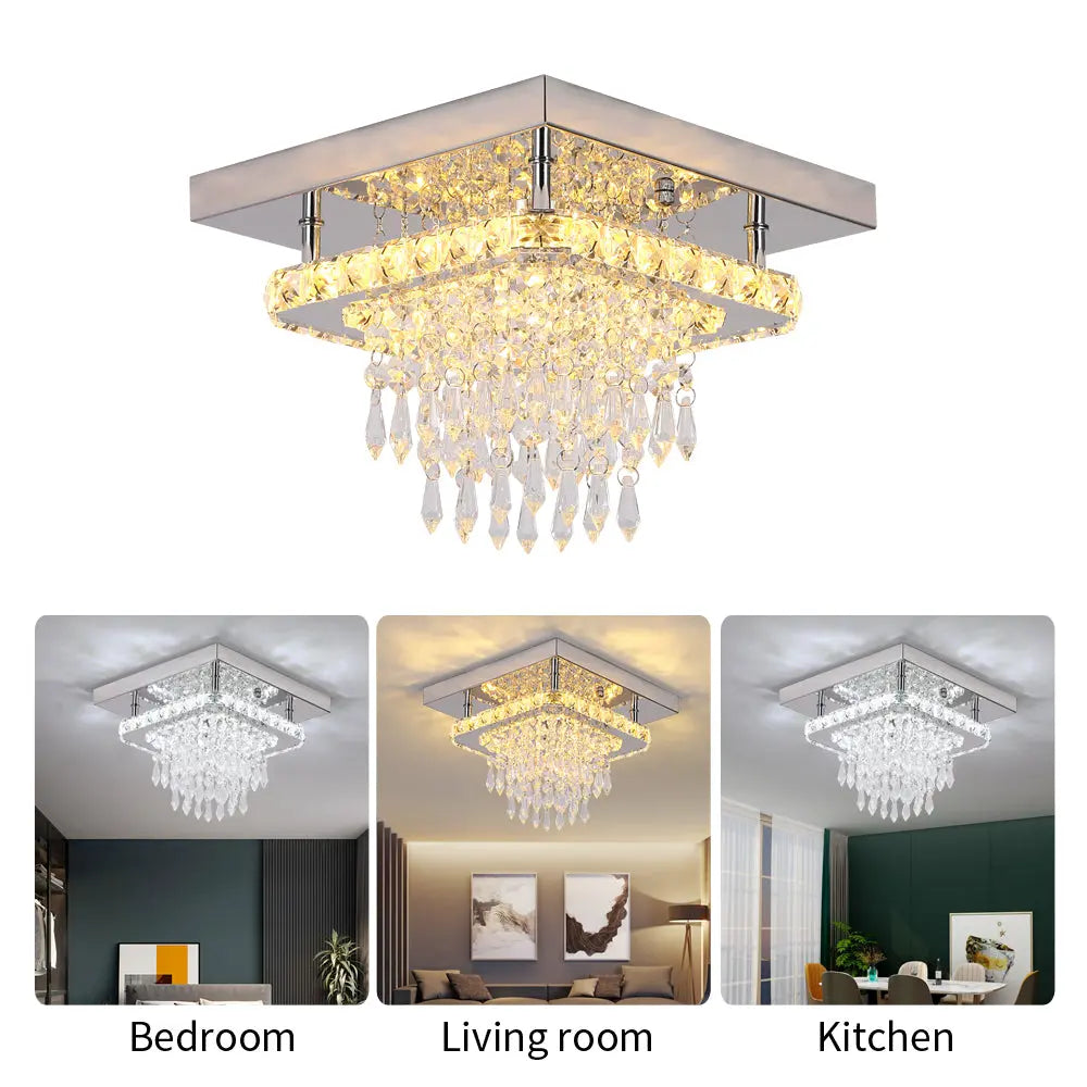 Modern Square Raindrop Ceiling Chandelier — alternate product view 8
