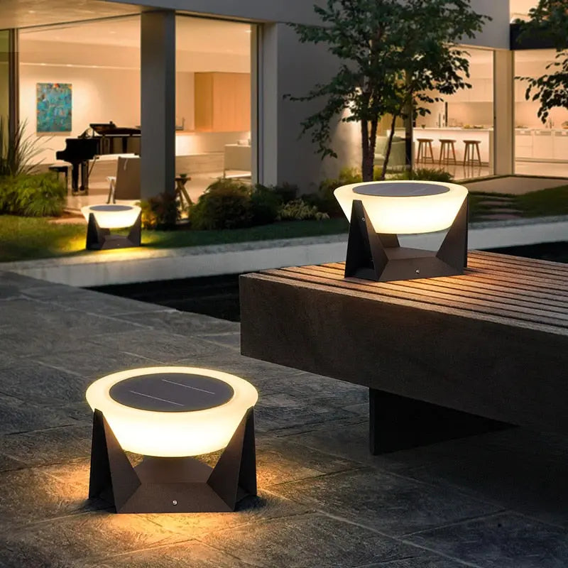 Solar LED Fence Gate Pillar Head Lamp Outdoor — alternate product view 1