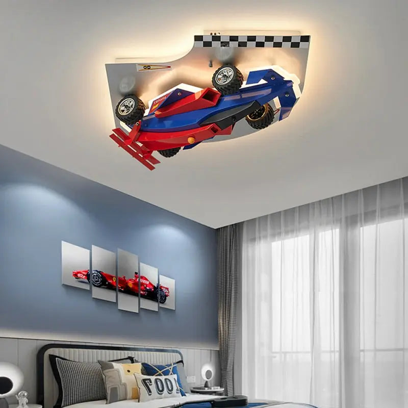 Kids Bedroom Decorative Race Car Chandelier — alternate product view 1