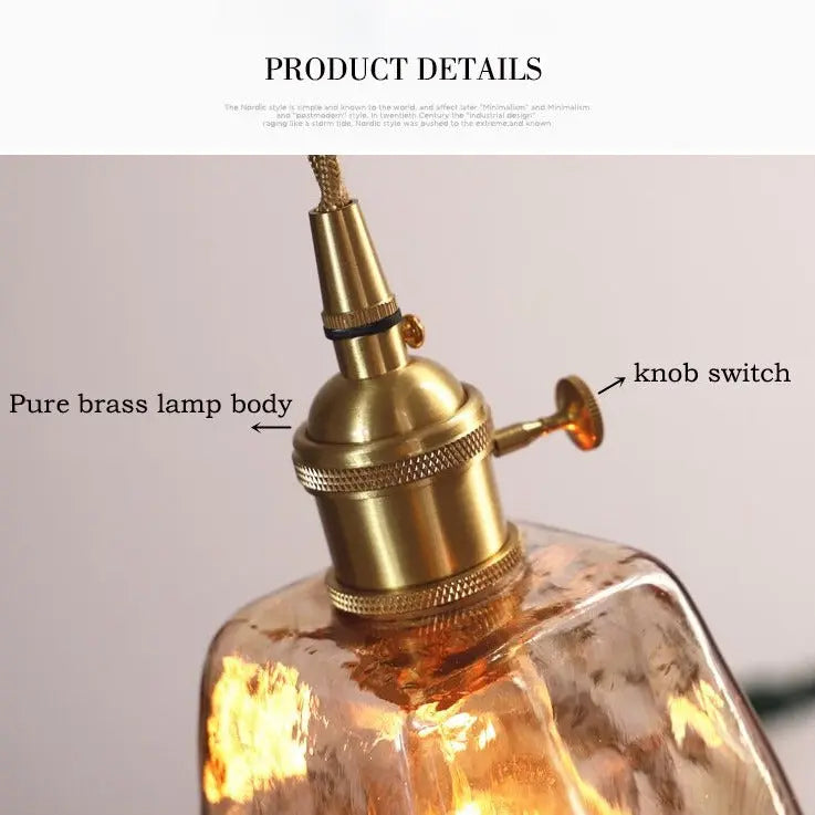 Modern Brass Glass Pendant Lights — alternate product view 5