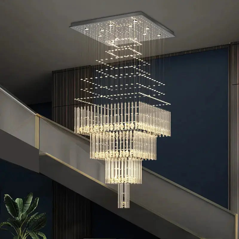 Modern Columnar Crystal Chandelier — product view