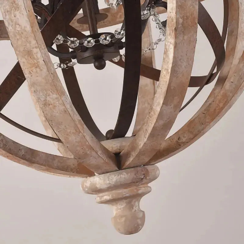 Retro Solid Wood Hanging Chandelier — alternate product view 4