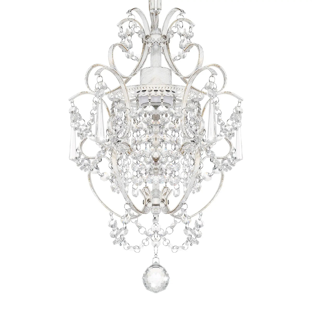 One Light Crystal White Chandelier — alternate product view 2
