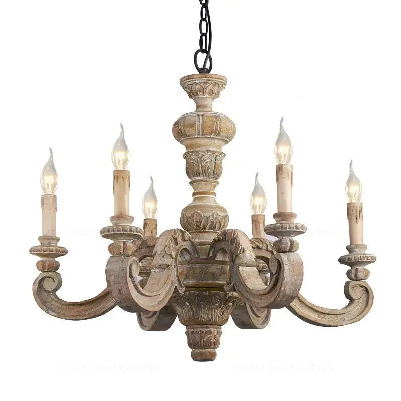 Roman Pillar Wooden Chandelier — alternate product view 1
