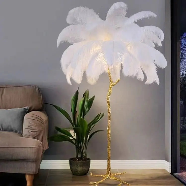 Luxury Modern Ostrich Feather Floor Lamp — product view