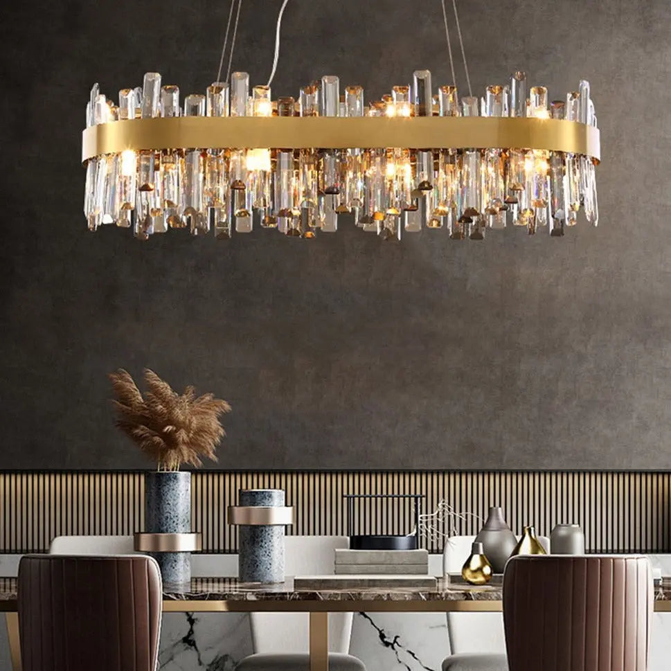 Crystal Oval Designer Chandelier — alternate product view 2